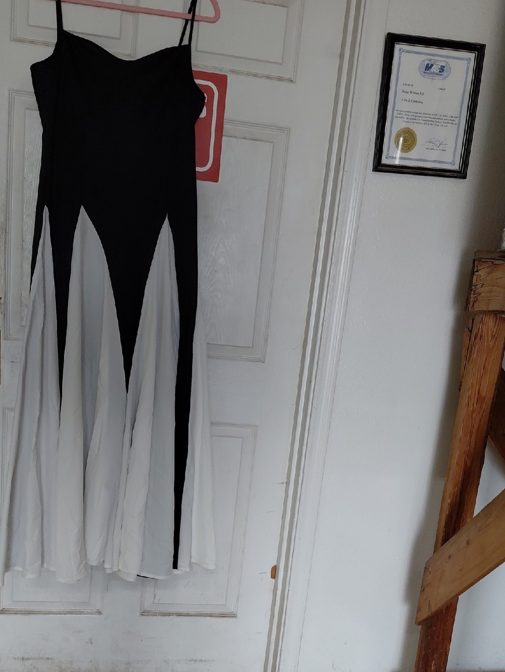 Black and White Maxi Dress with Spaghetti Straps